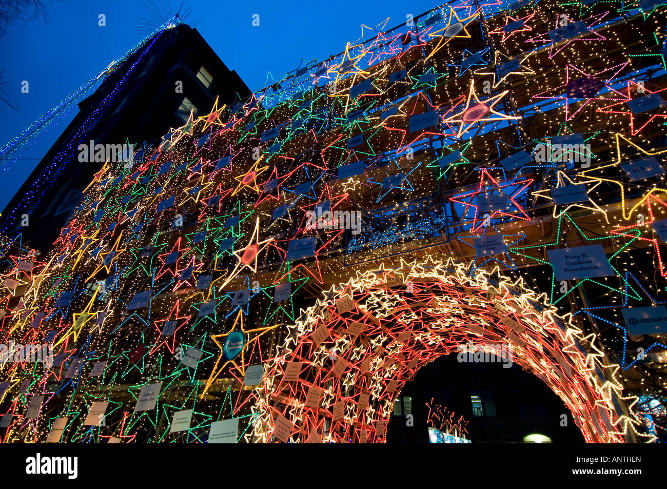 St Paul's Hospital Christmas lights Stock Photo Alamy