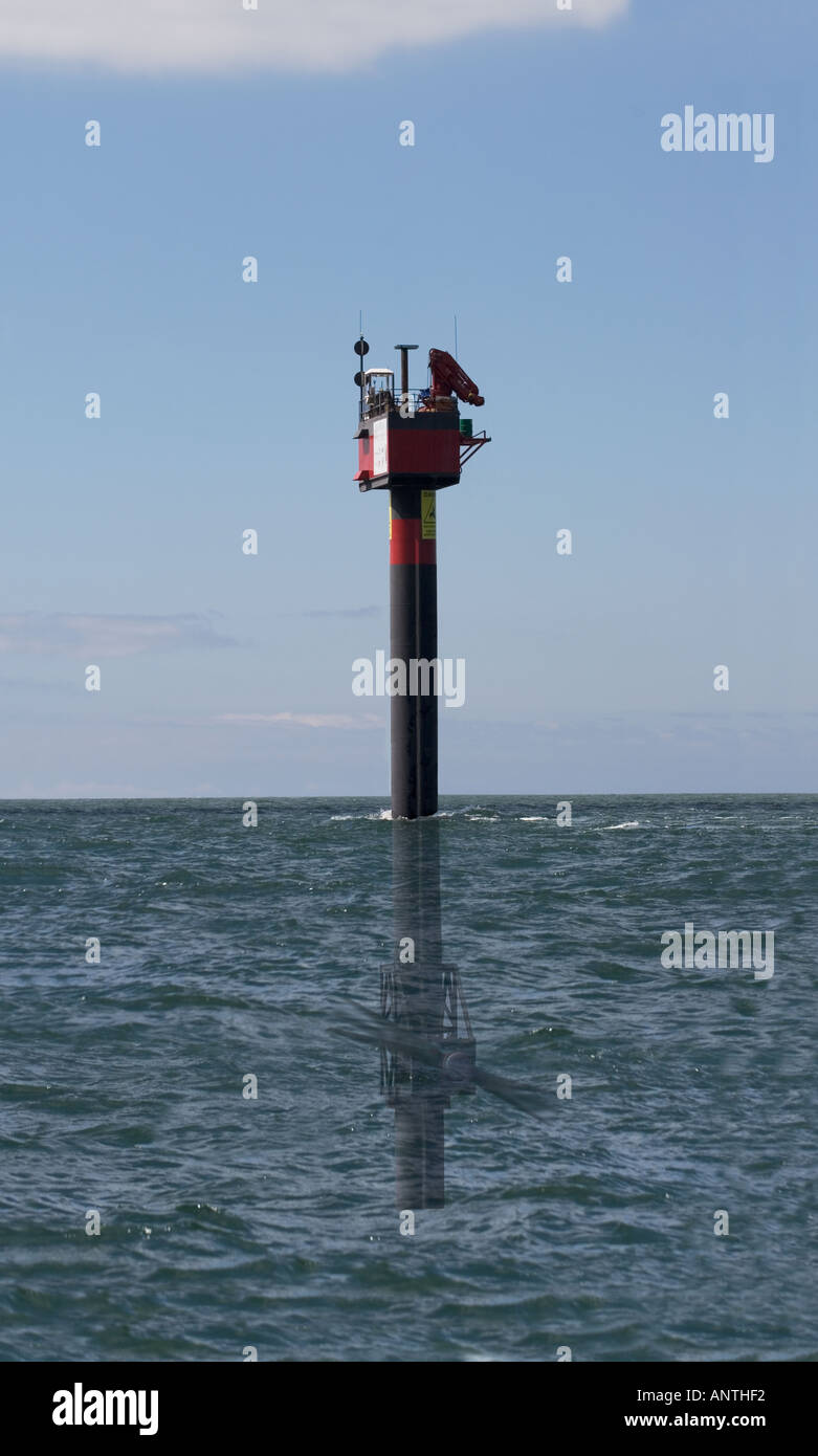 Conceptual view of a marine current turbine working underwater Stock Photo
