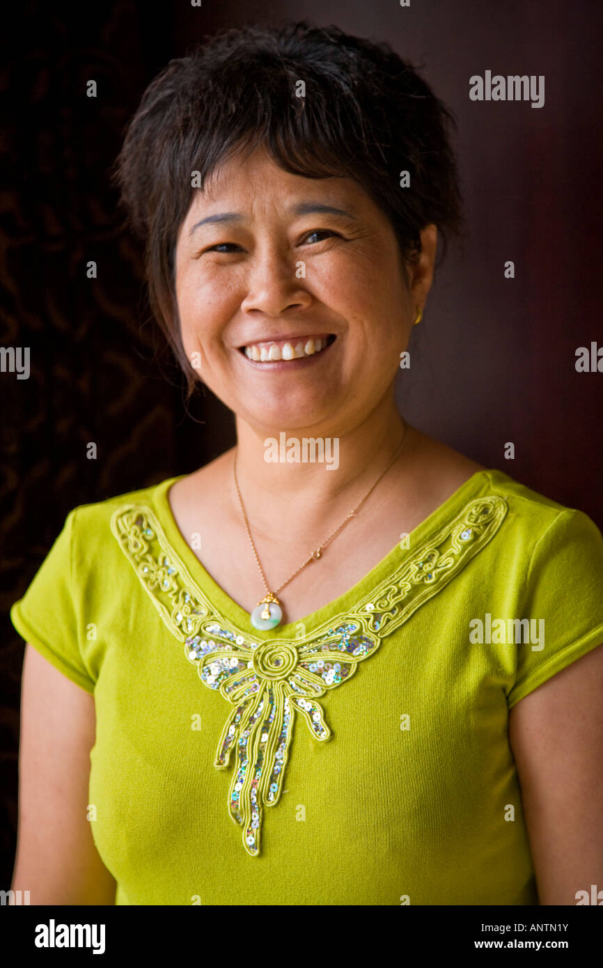 Middle Aged Asian Woman Stock Photo