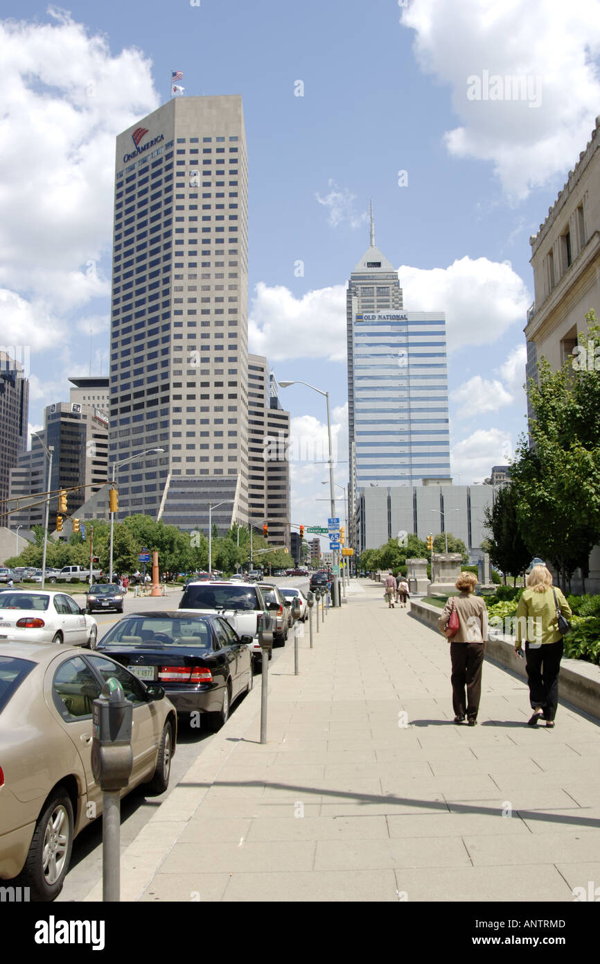 The streets of downtown Indianapolis city Indiana IN Stock Photo Alamy