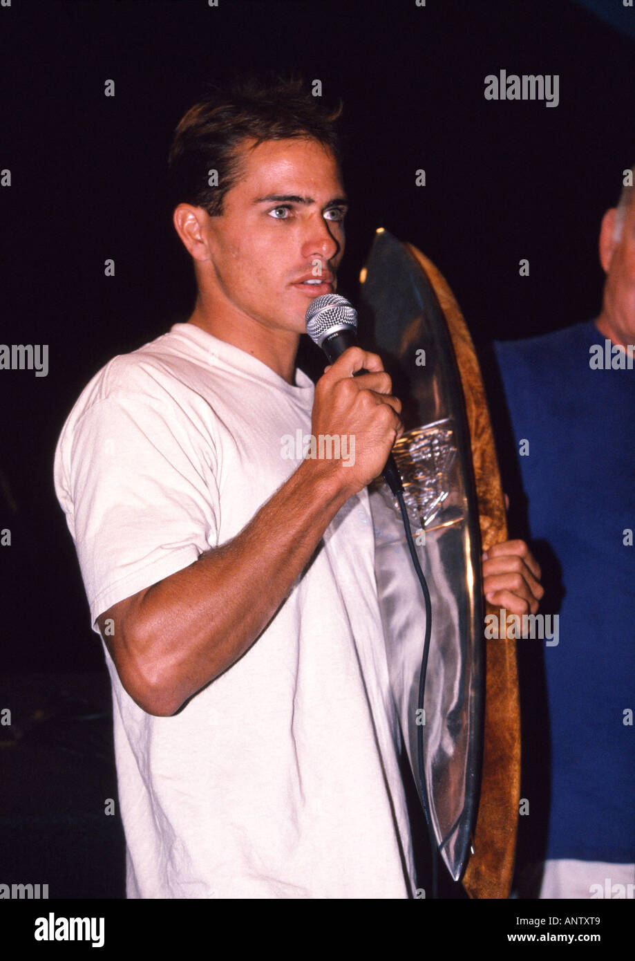 KELLY SLATER ACCEPTING AWARD Stock Photo