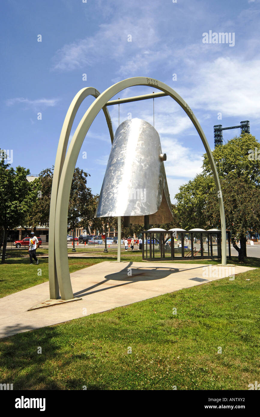 Modern sculpture in the Grand Circus Park Detroit Michigan MI Stock