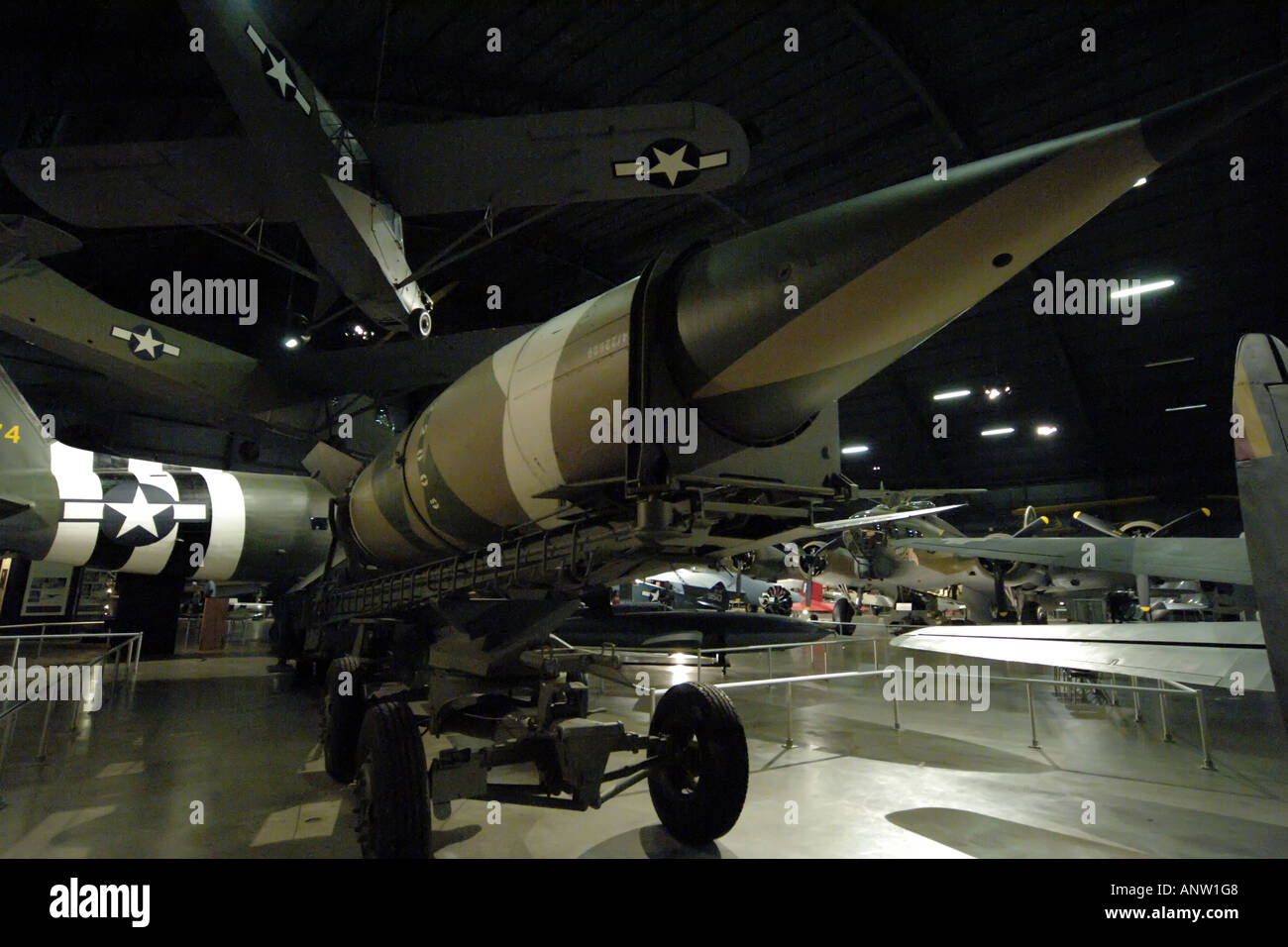 German V2 Rocket at the Wright Patterson Air Force Museum in Dayton, Ohio. Stock Photo