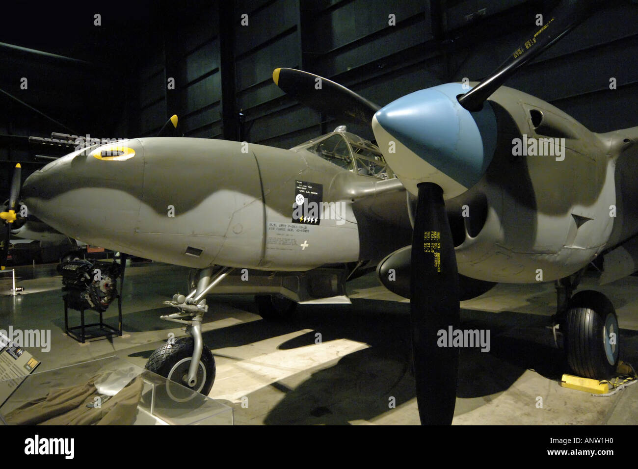 P38 Lightning at the Wright Patterson Air Force Museum in Dayton, Ohio. Stock Photo