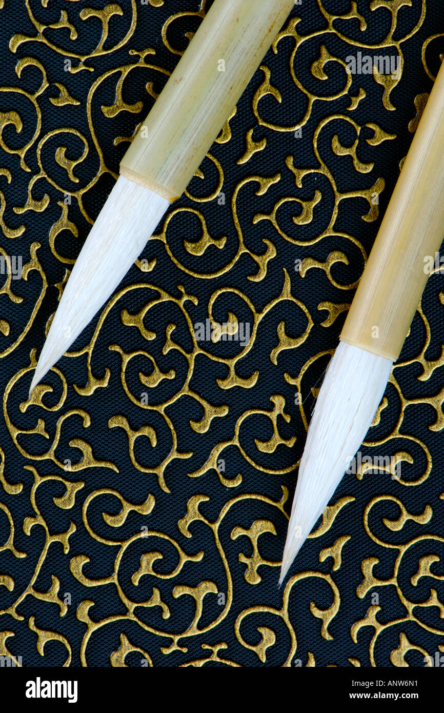 Closeup of an artists chinese paint brush Stock Photo Alamy