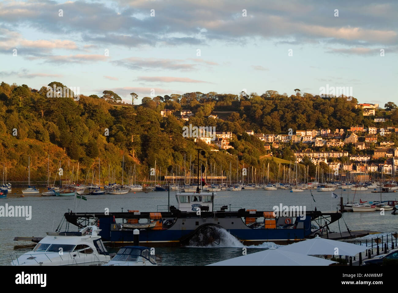 Car ferry crossing the River Dart at Dartmouth Devon England UK Stock