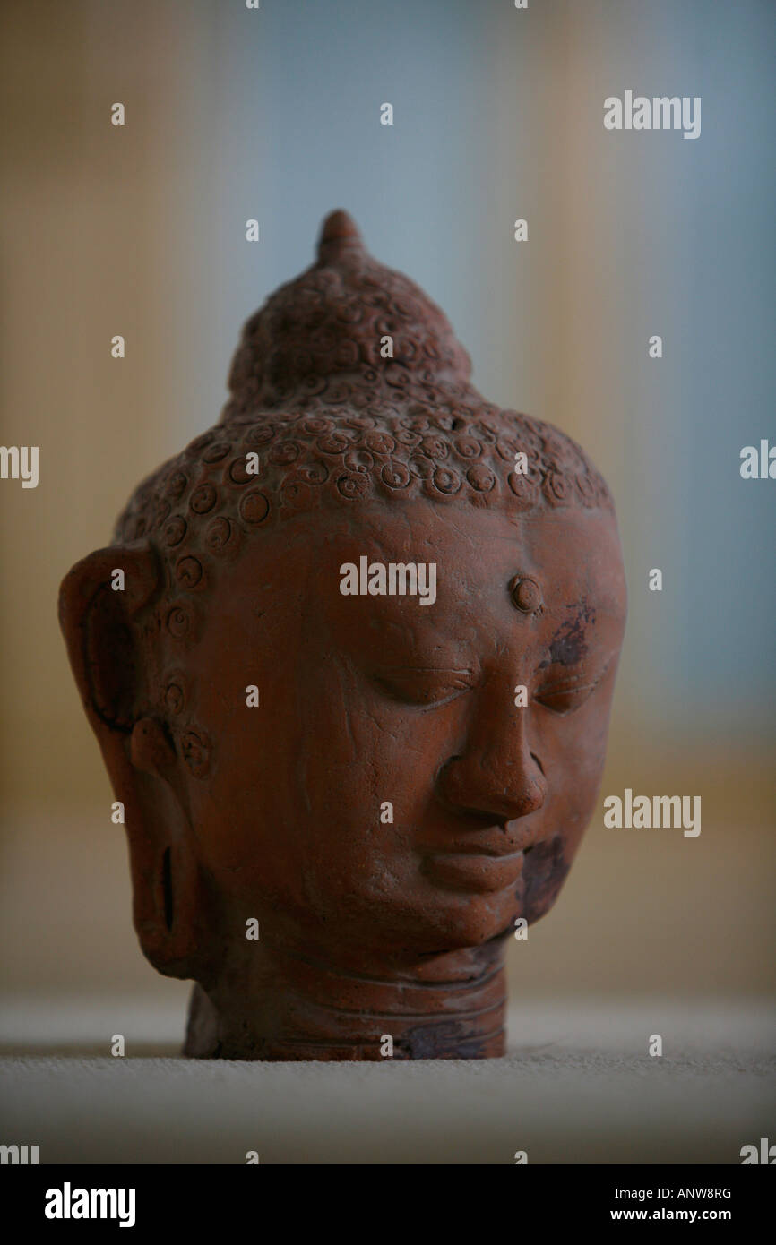 Ceramic Buddah Head.  Picture by James Boardman Stock Photo