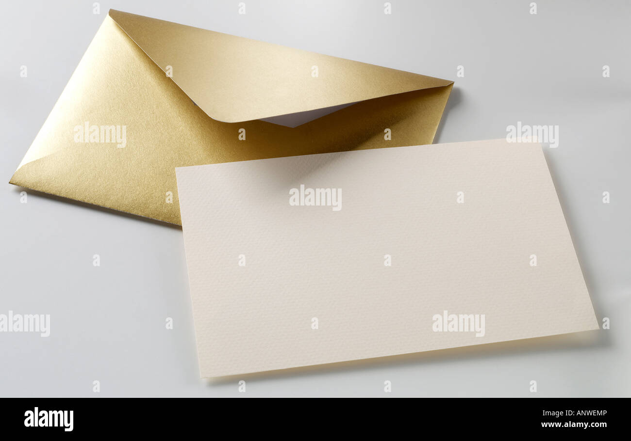 Gold envelope Stock Photo