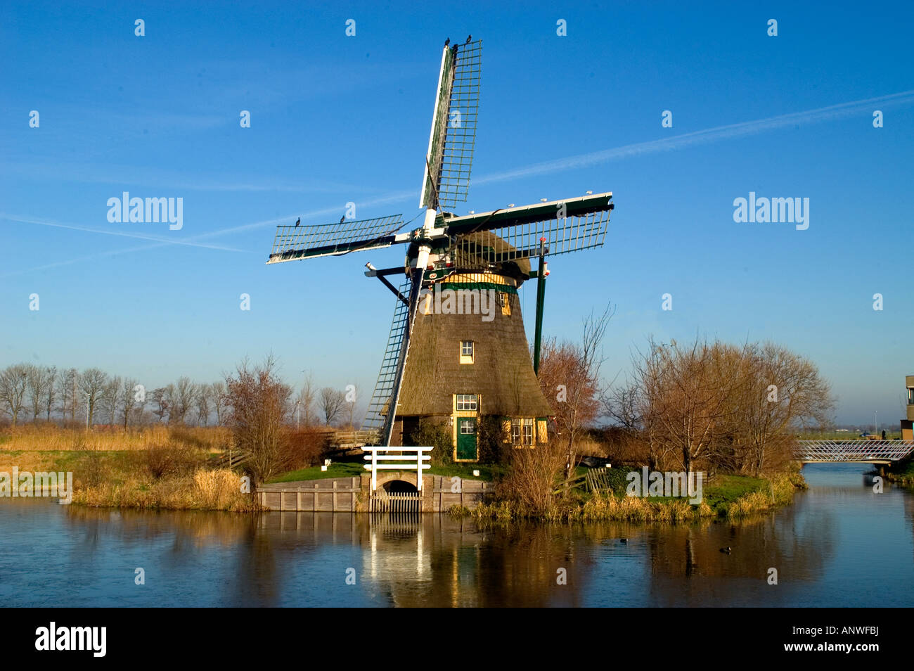 Windmill Leiderdorp near Leiden South Holland Stock Photo