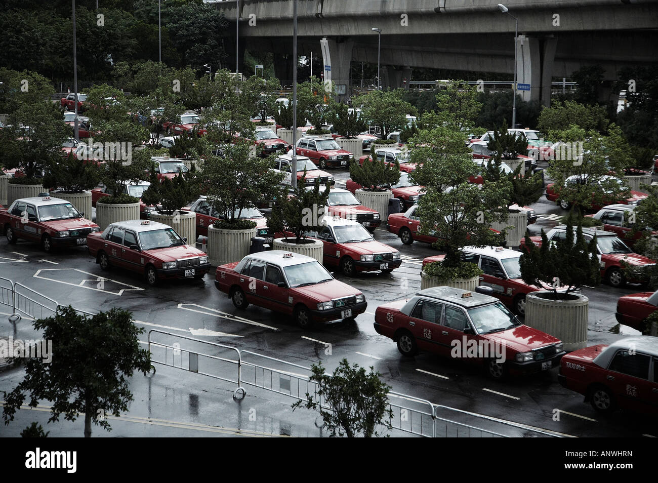 Taxi Rank, Hong Kong Stock Photo
