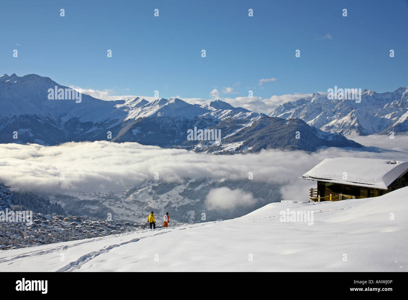The ski resort of Verbier Switzerland Stock Photo