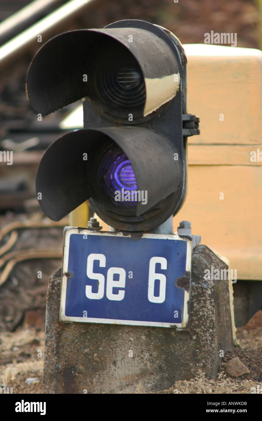 Railroad signal lights Stock Photo Alamy