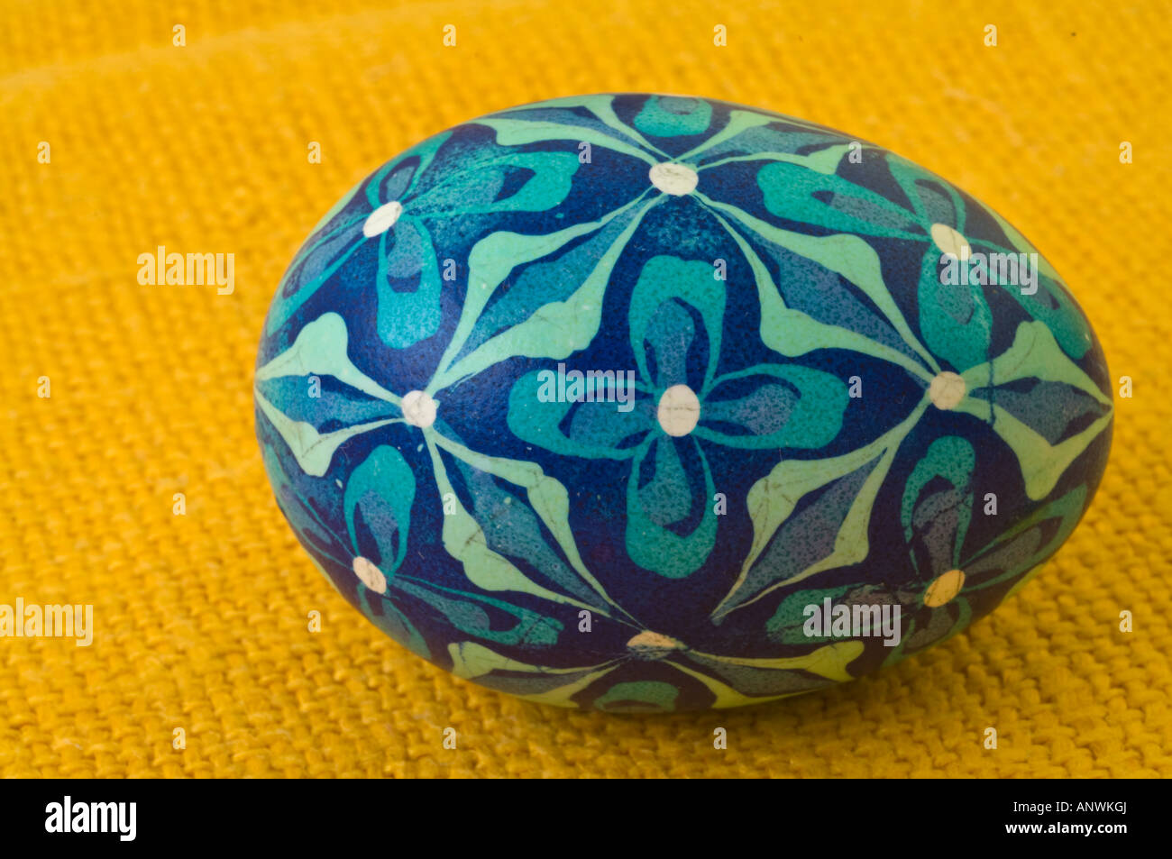 Easter Egg decorated using batik method by Krystyna Majewska from Gdansk, Poland, 2008 Stock Photo