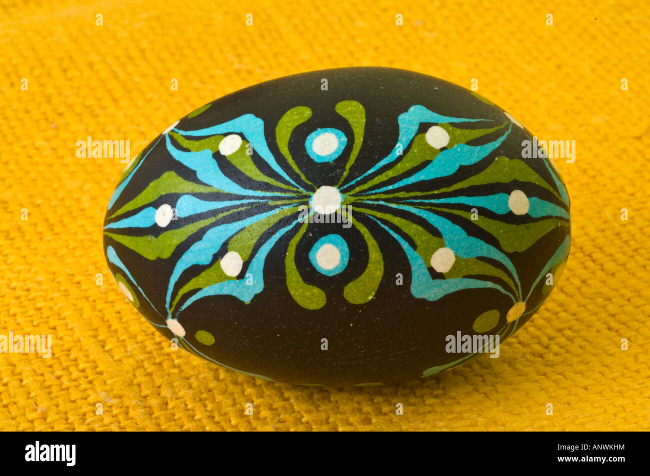 Easter Egg decorated using batik method by Krystyna Majewska from Gdansk, Poland Stock Photo