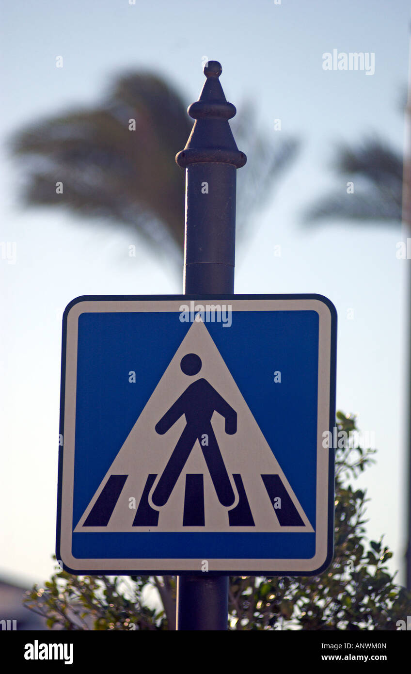 Spanish Pedestrian Crossing Road Sign, Spain, Europe Stock Photo Alamy