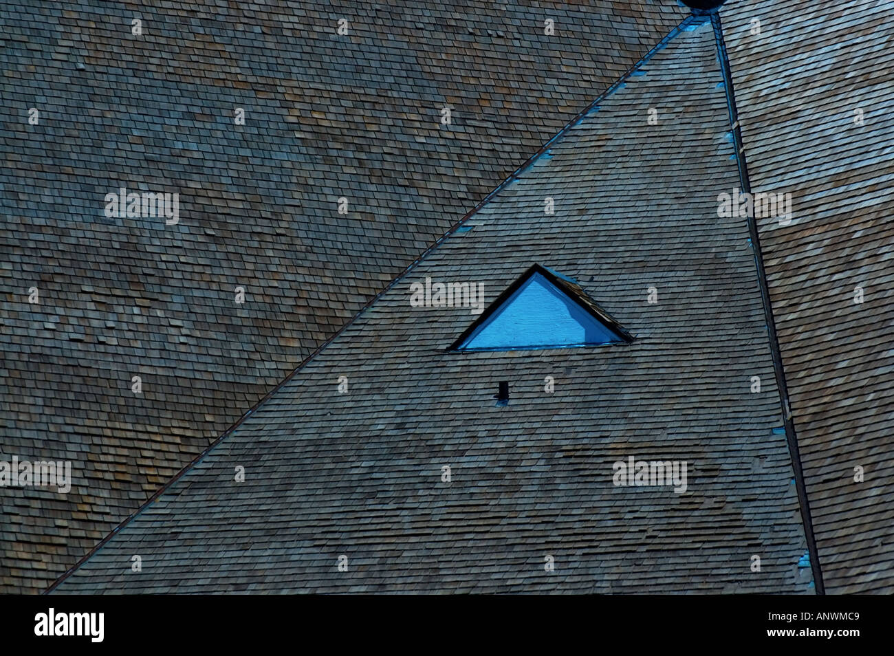 Abstract of 3 sections of a roof Stock Photo