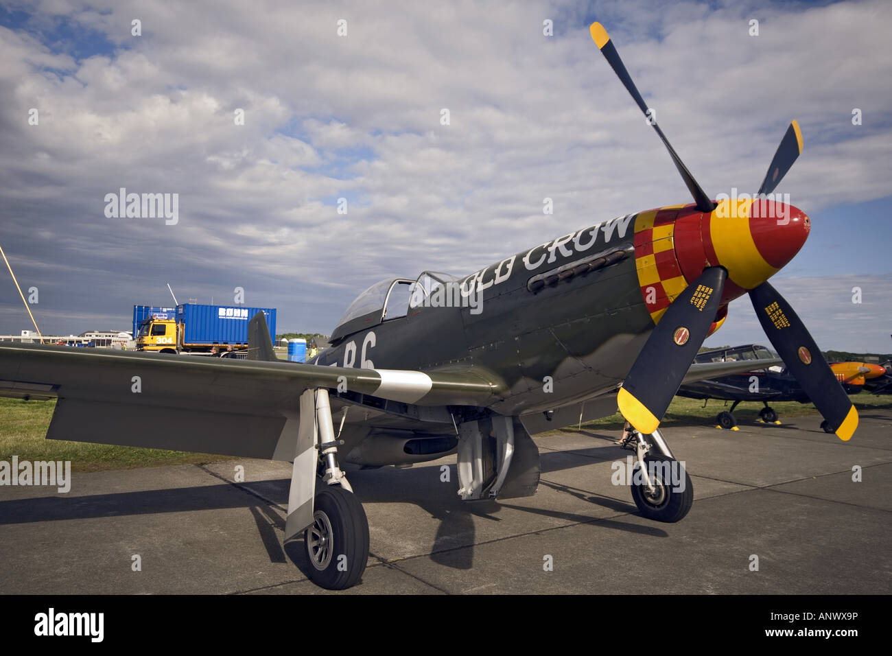 North American P-51D Mustang on the ground at Sola Airshow June 2007, Norway Stock Photo