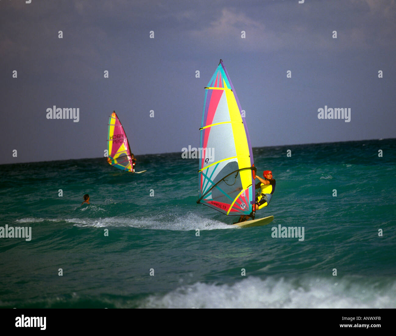 windsurfer miami fort lauderdale florida usa sunny water sea Stock Photo