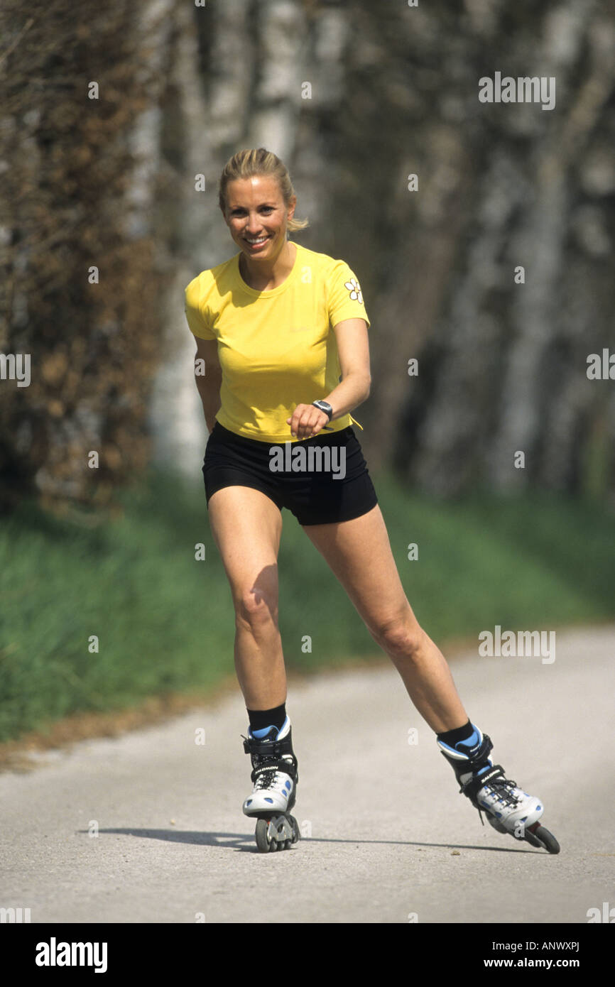 female inline skater Stock Photo Alamy