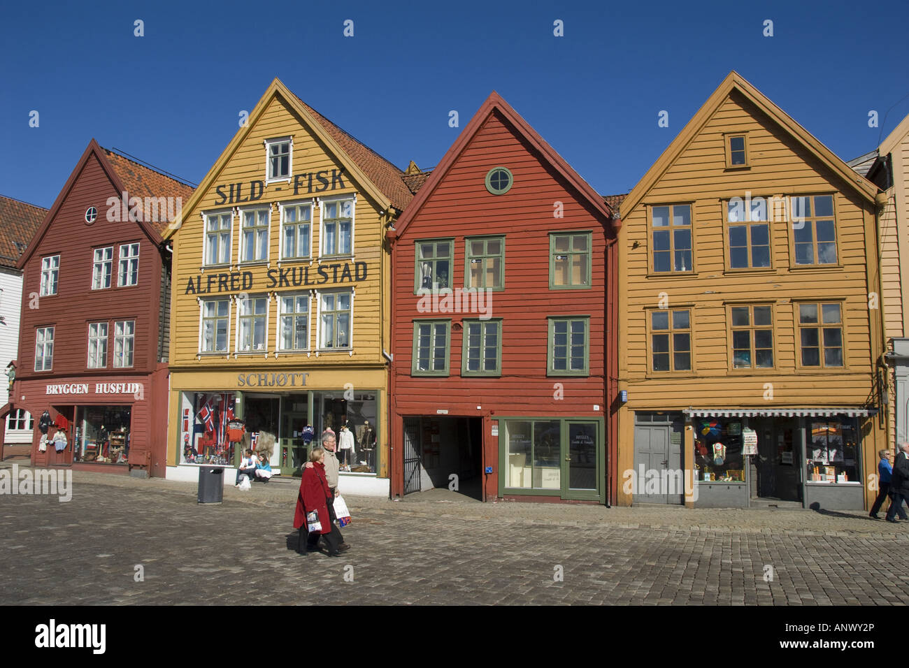 The UNESCO World Herritage Site Bryggen in Bergen, Norway, Bergen Stock Photo