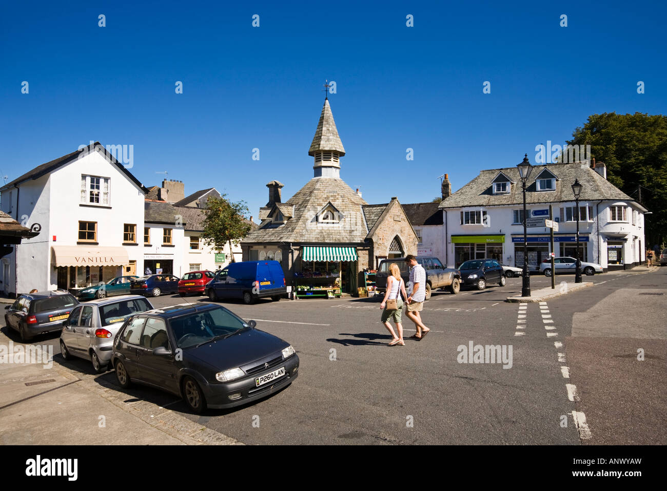 The pretty English village of Chagford in Devon, England, UK Stock Photo