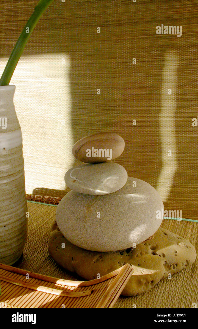 Organic Interior with stones. Stock Photo