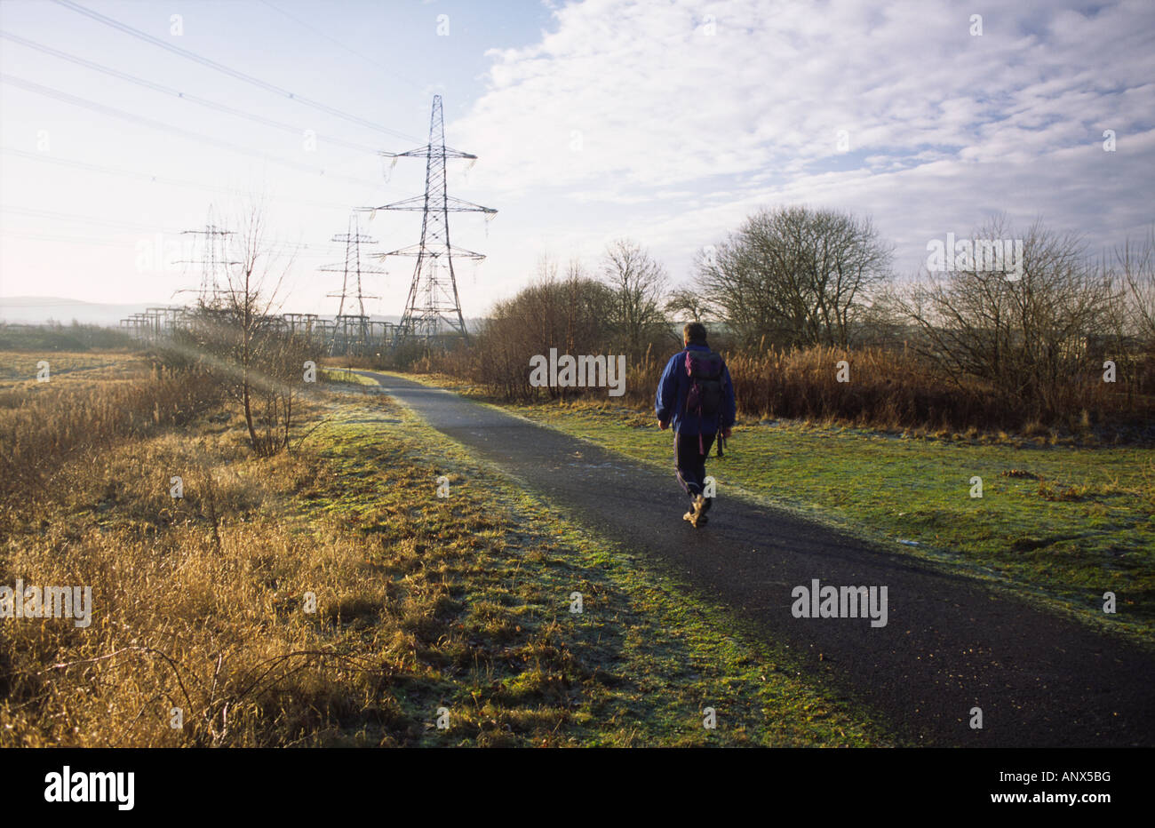 Clyde Walkway walking past electricity substation and electricity