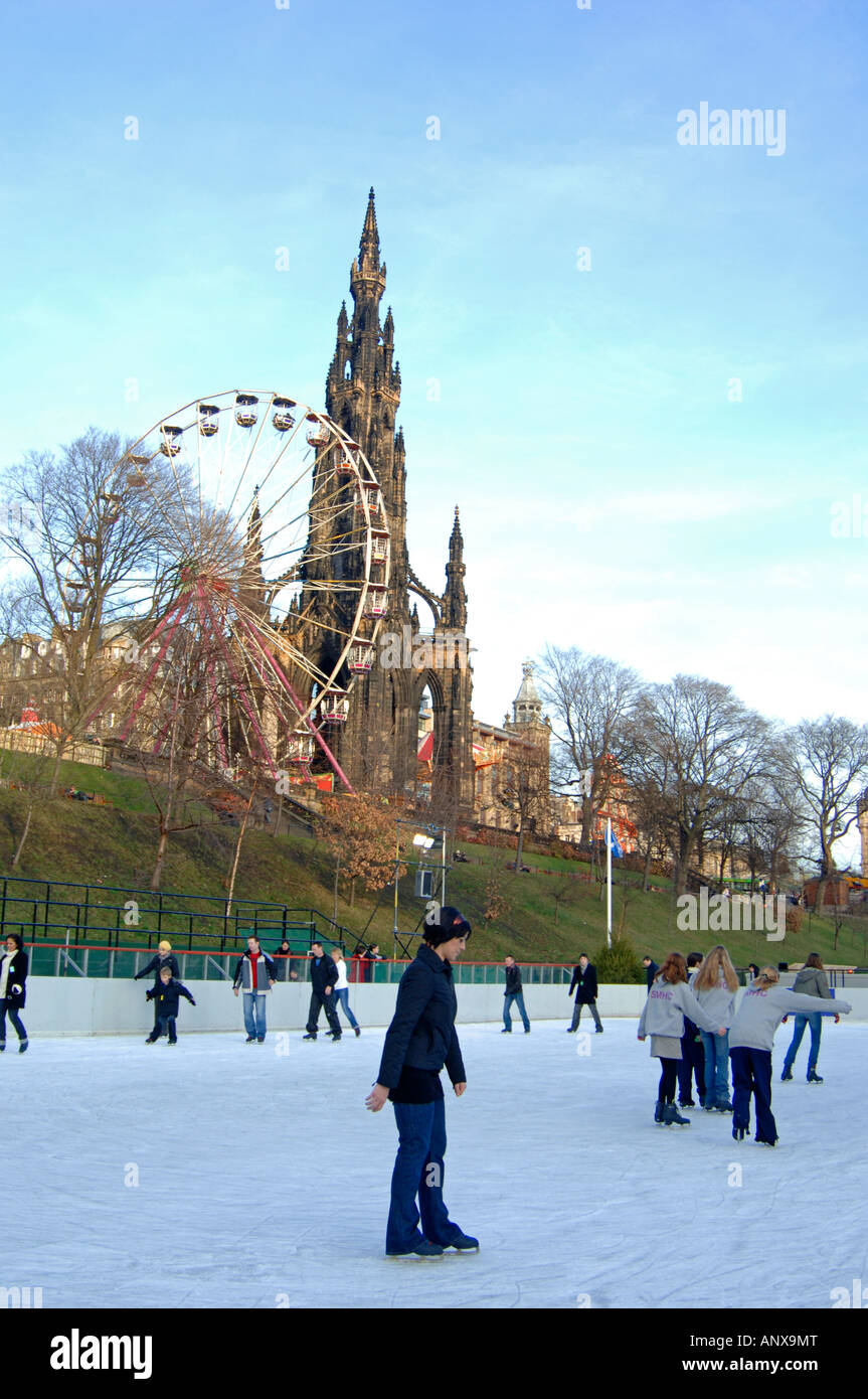 Edinburgh Princess Street Gardens Ice Skating at Christmas and New Year