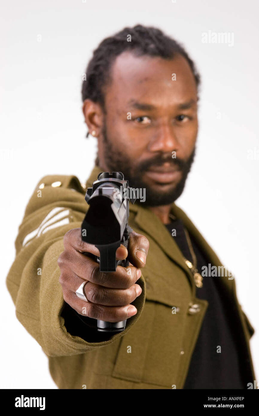 Gun shot gun fire black male hires stock photography and images Alamy