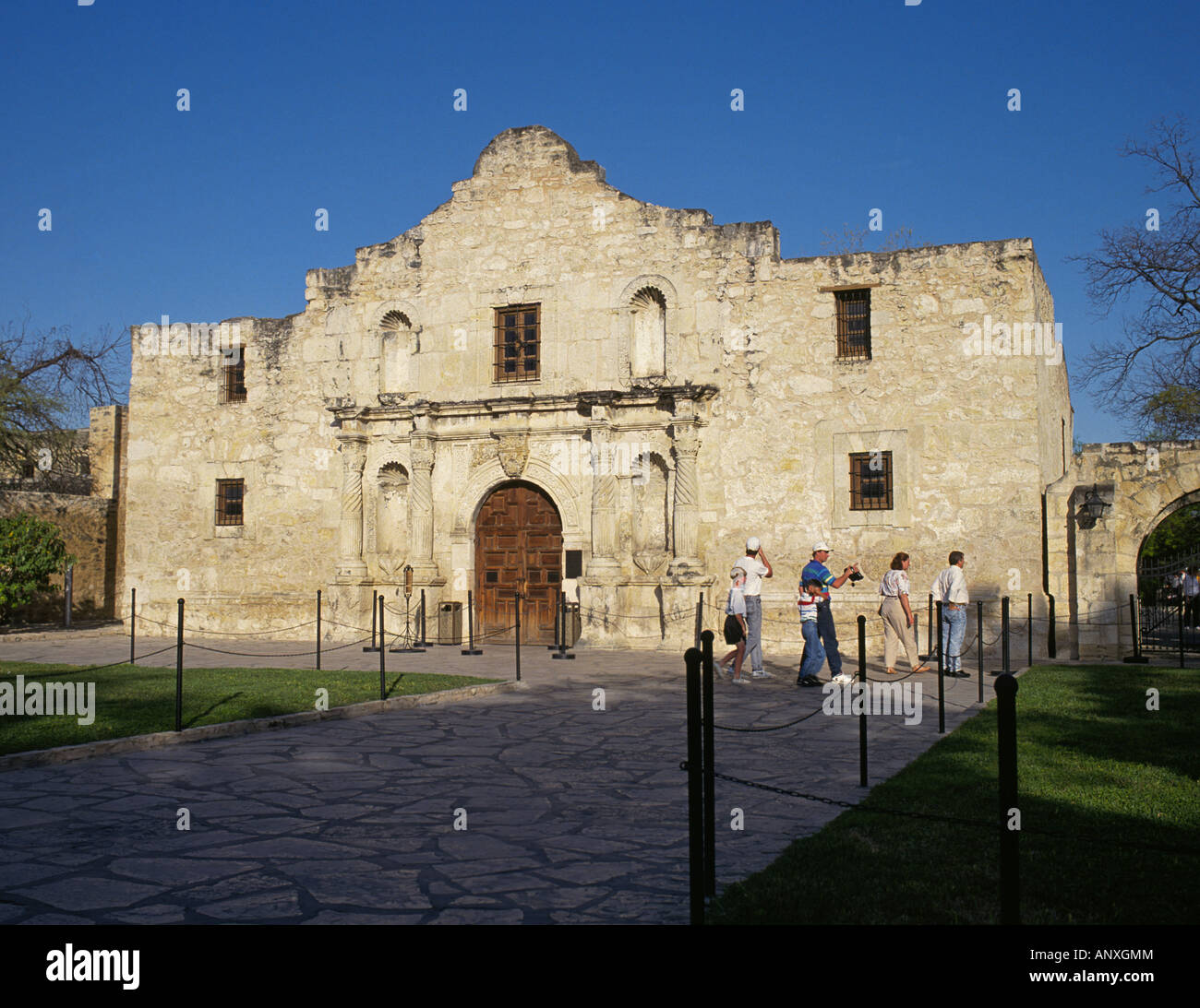 USA TEXAS A view of the old Spanish adobe and stone mission known as