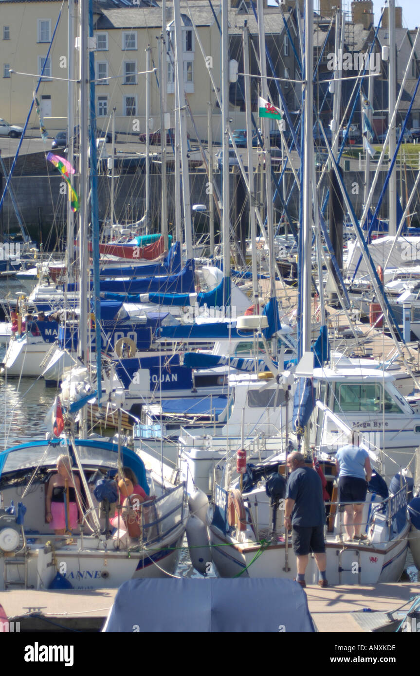 Boats in Marina Aberysywyth Ceredigion West Wales Stock Photo