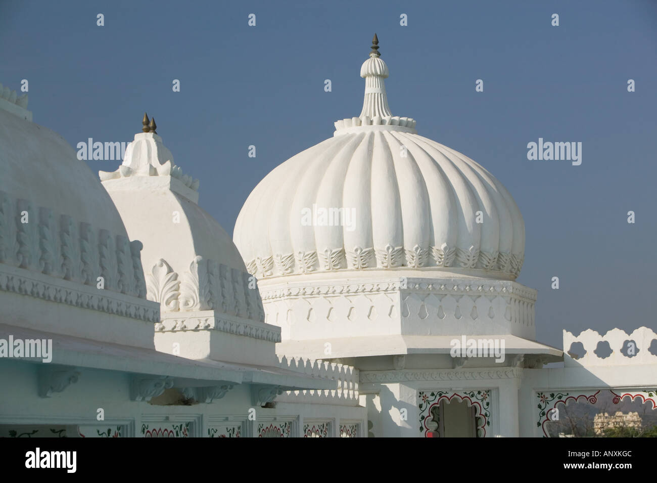 INDIA, Rajasthan, Udaipur: White Dome of Udai Kothi Hotel Stock Photo