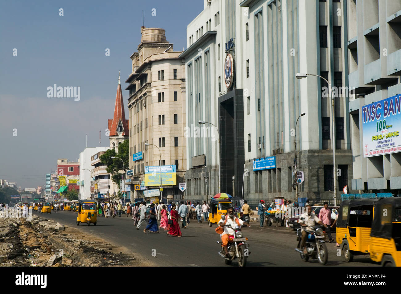 INDIA, Tamil Nadu, Chennai Broadway Chandra Bose Road Stock Photo Alamy