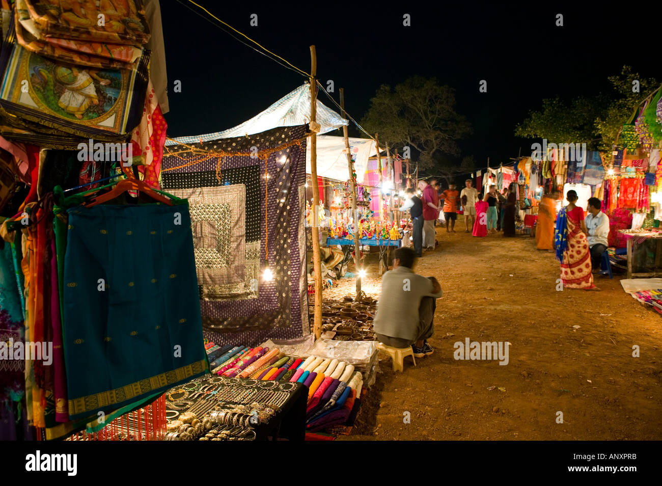 INDIA, Goa, Baga: Saturday Evening Market (NR) Stock Photo