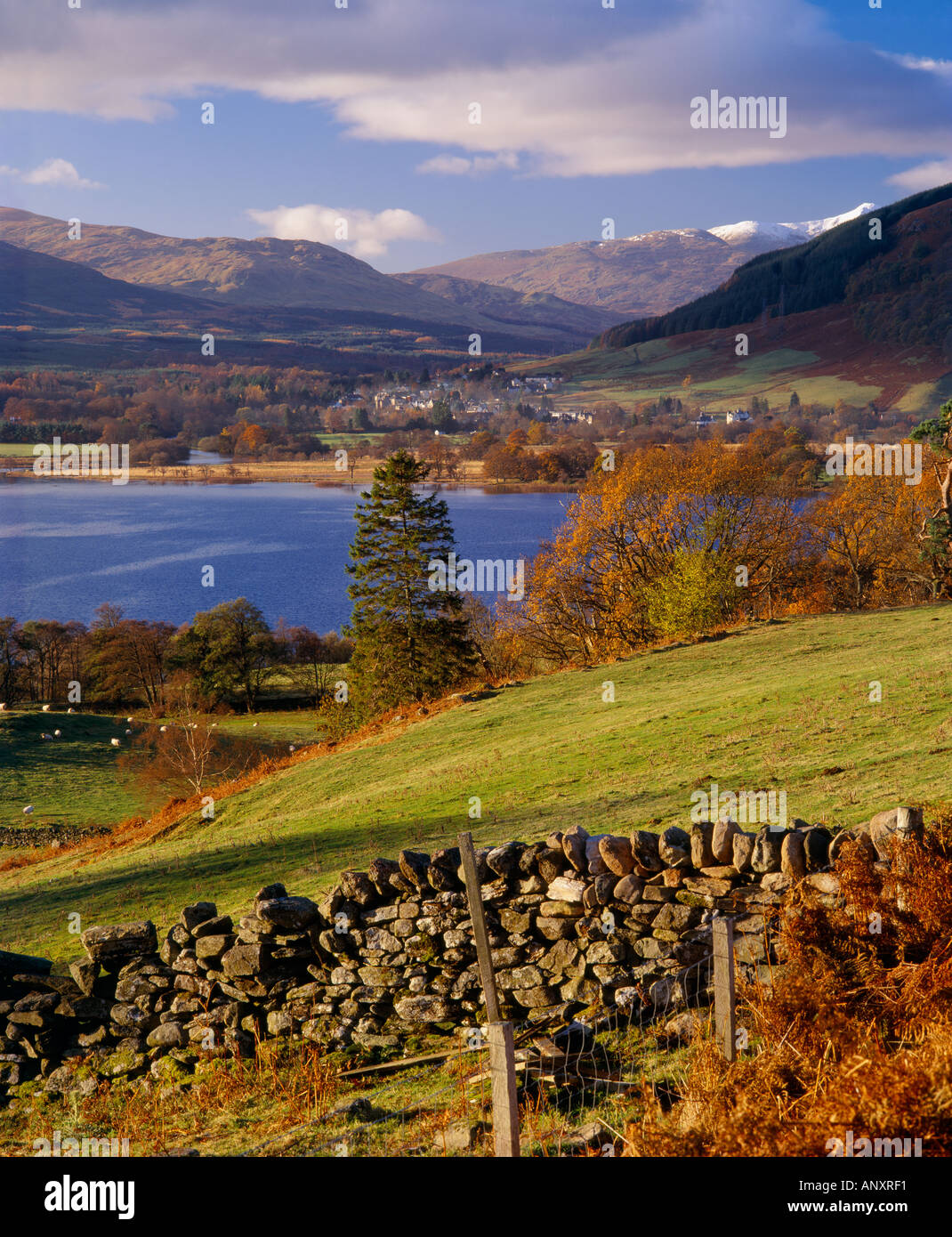 View of Killin and Loch Tay, Stirling, Scotland, UK. Viewed from Perth ...