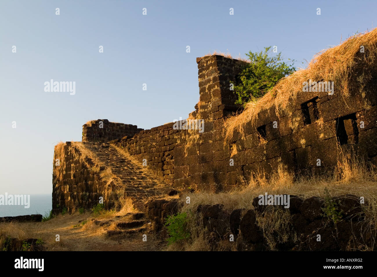 INDIA, Goa, Cabo De Rama: Old Portuguese Fort, Fort Walls Stock Photo