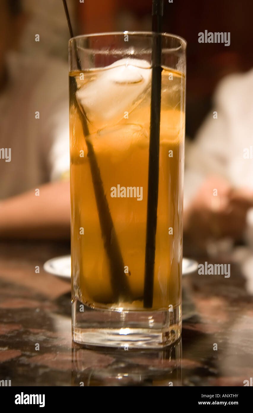 Cold Ice Tea Drink with Cubes Stock Photo Alamy