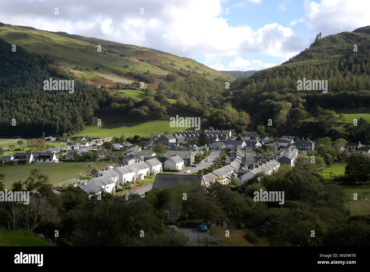 Village of Abergynolwyn North West Wales  Stock Photo