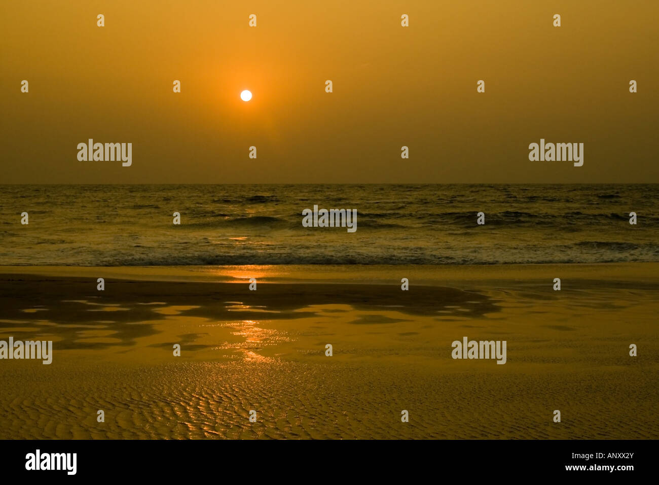 Golden Sunset Beach Stock Photo - Alamy