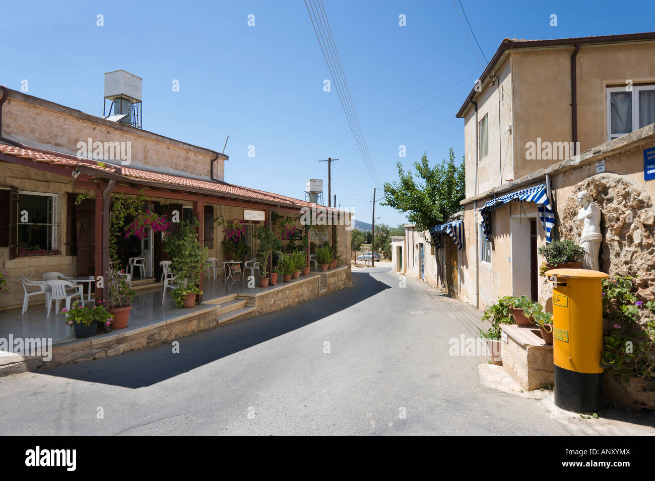 Taverna on Main Street, Neo Chorio, near Polis, West Coast, Cyprus Stock Photo