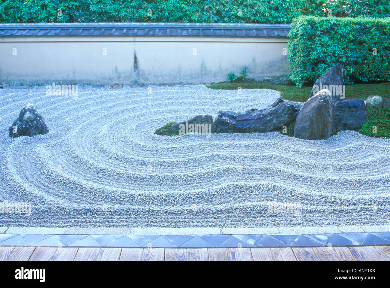 Asia, Japan, Kyoto, Daitokuji Temple, Zuiho-in Rock Garden Stock Photo
