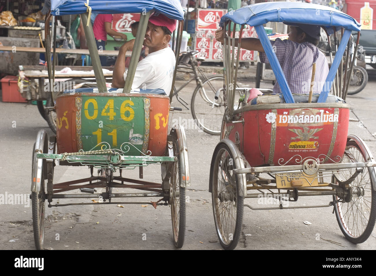 Asia, Thailand, Khon Kaen, Bicycle taxi. Stock Photo