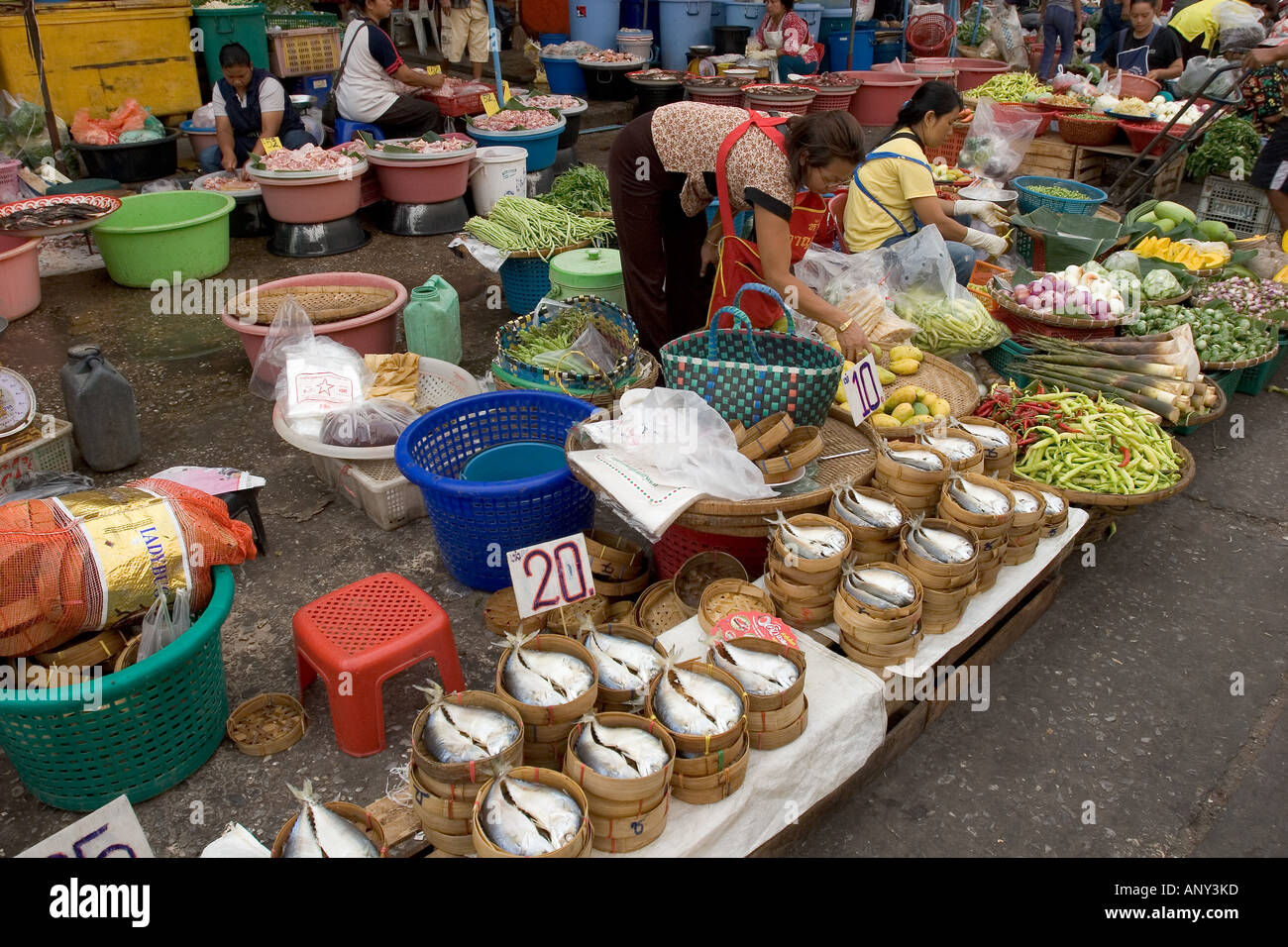 Asia, Thailand, Khon Kaen, Tuna fish and vegetables Stock Photo