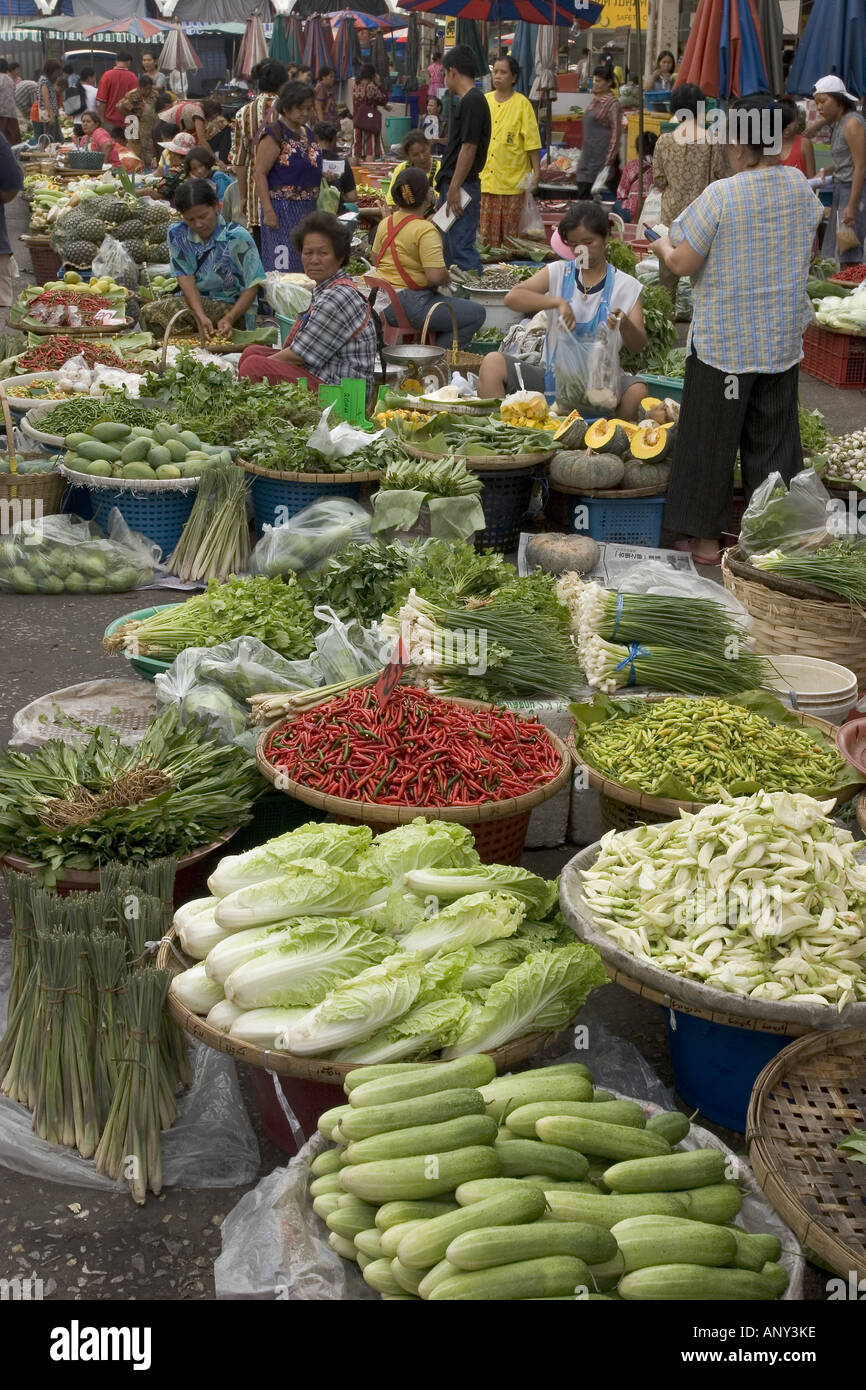 Asia, Thailand, Khon Kaen, Vegetable market Stock Photo