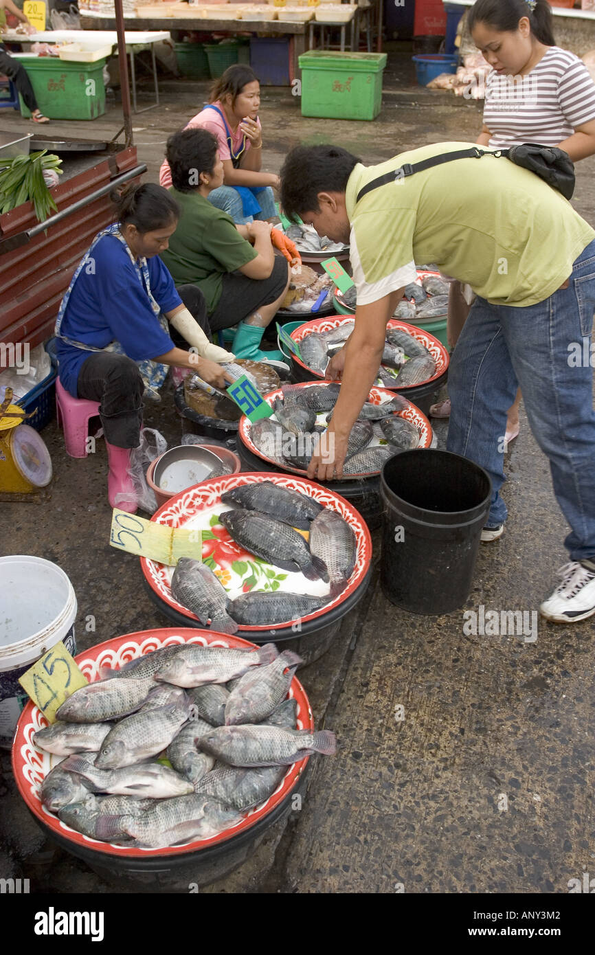 Asia, Thailand, Khon Kaen, Fish Market Stock Photo