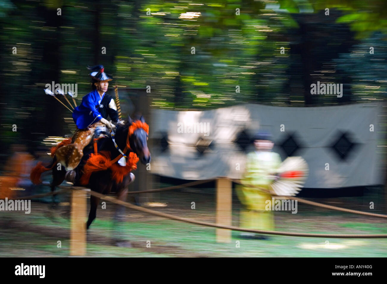 Japan, Honshu Island, Tokyo. Horseback Archery 'Yabusame' Competition