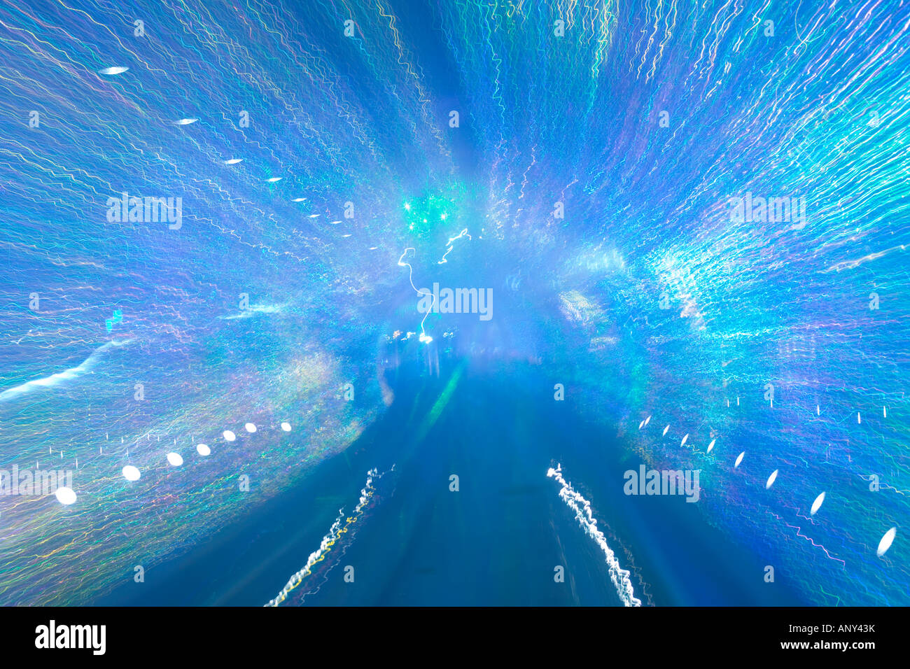 Light show in the Bund sightseeing tunnel under the Huangpu River, Shanghai, Peoples' Republic of China Stock Photo
