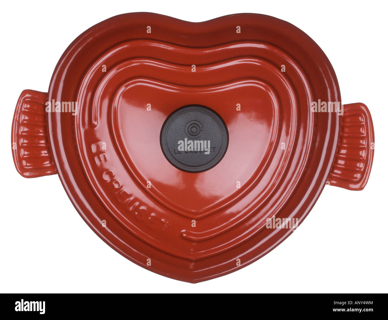 Le Creuset heart shaped oven pot Stock Photo