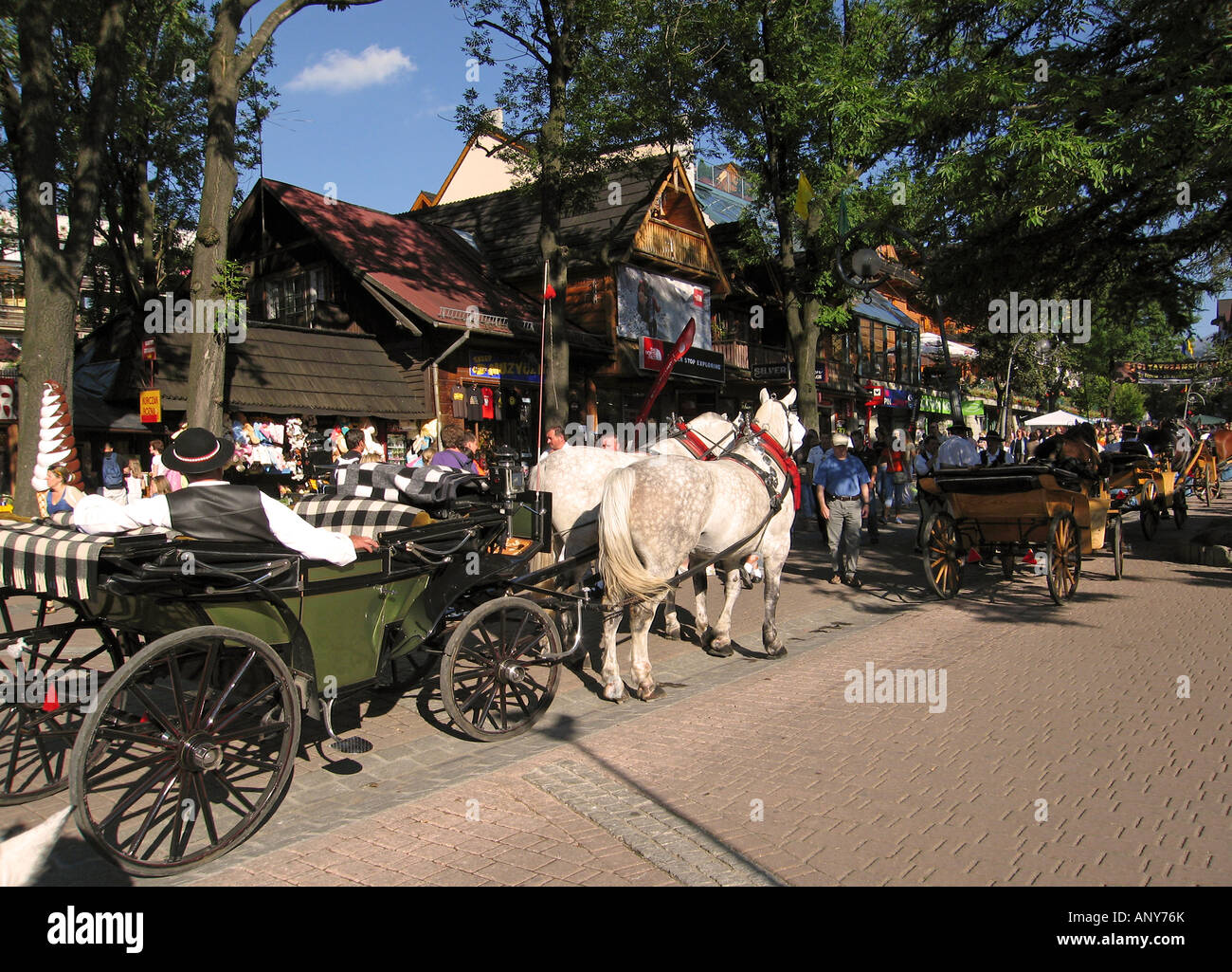 Poland Zakopane town Tatras Mt Krupowki Street Stock Photo