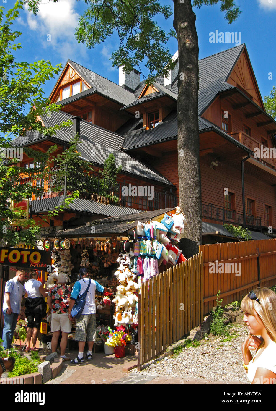 Poland Zakopane town Tatras Mt Krupowki Street Stock Photo